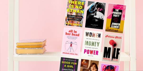 bookshelf with various book covers
