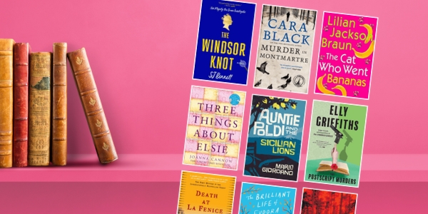 bookshelf with various book covers