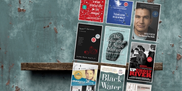 bookshelf with various book covers