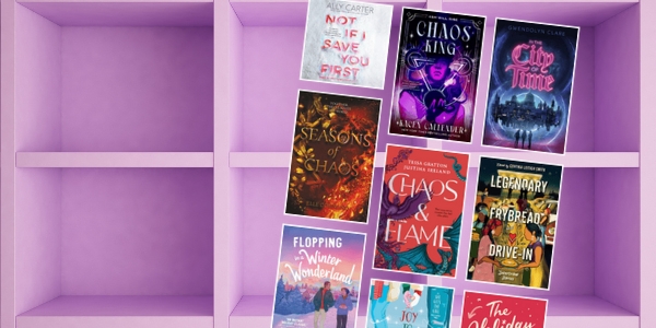 bookshelf with various book covers