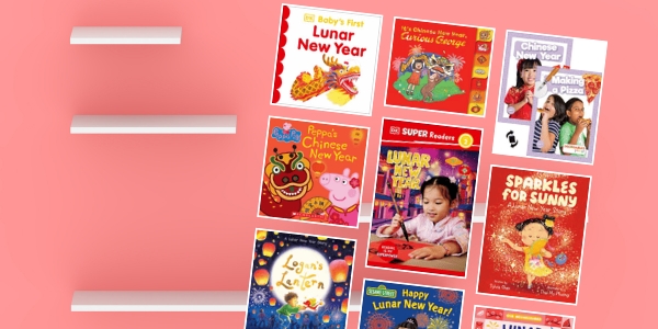 bookshelf with various book covers