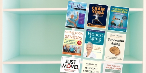 pale green bookshelf with various book covers