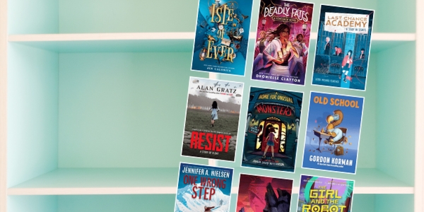 bookshelf with various book covers
