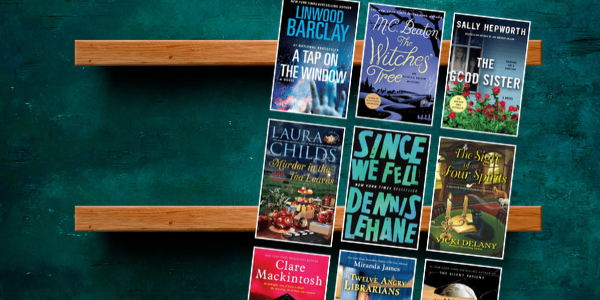 dark teal wall with bookshelves and book covers