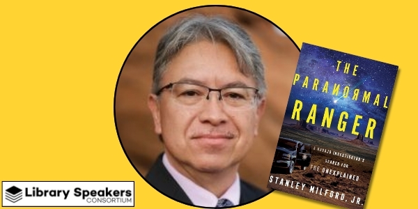 headshot of Stanley Milford, Jr. beside book cover