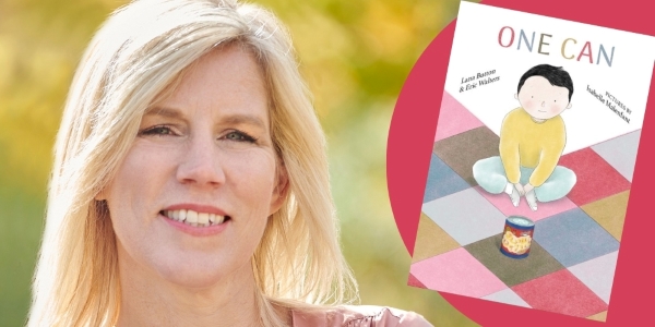 headshot of Lana Button beside book cover of 'One Can'