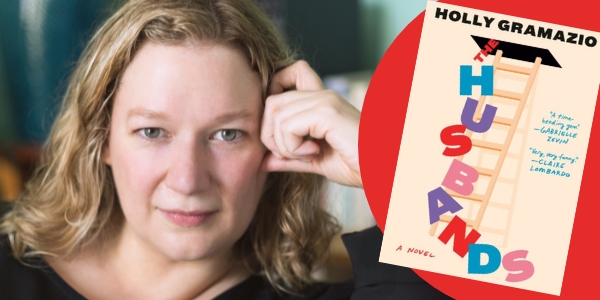 headshot of Holly Gramazio beside book cover