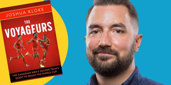 headshot of Joshua Kloke beside book cover