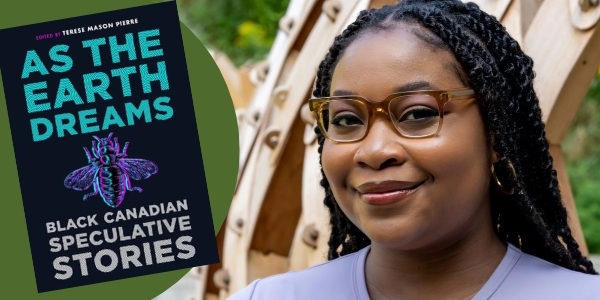 headshot of Terese Mason Pierre  beside book cover