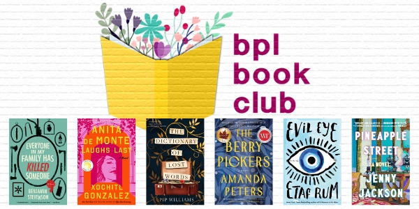 BPL Book Club beside various book covers