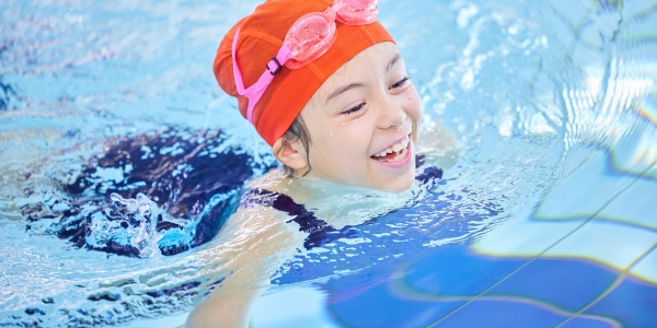 child swimming