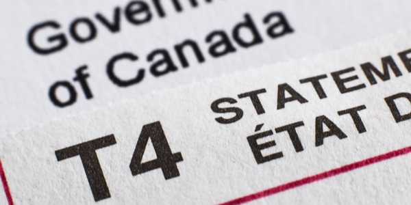 close-up of Government of Canada T4 Statement