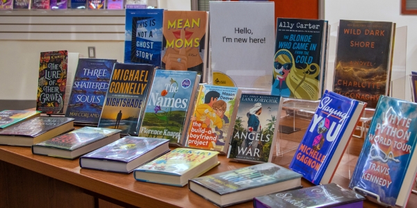 display of various new books