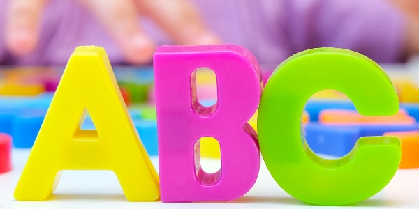 A B C plastic letters