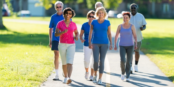 group of adults walking