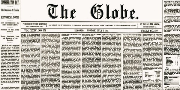 front page of a historical edition of the globe newspaper