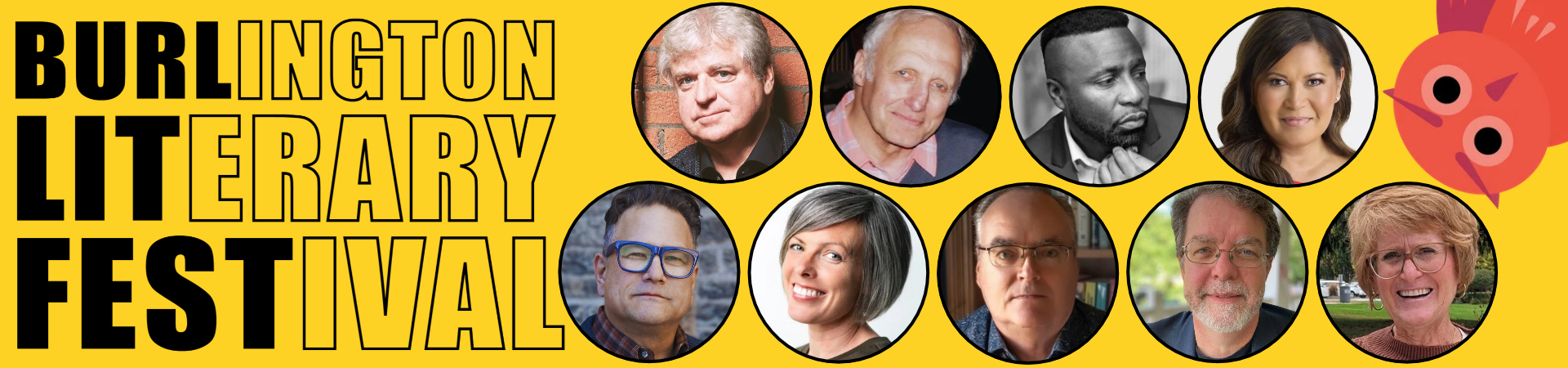 Burlington Literary Festival 9 author headshots