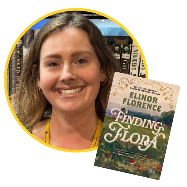 headshot of Sarah beside book cover