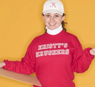 photo of a girl wearing a costume of Kristy from the Baby-Sitters Club.