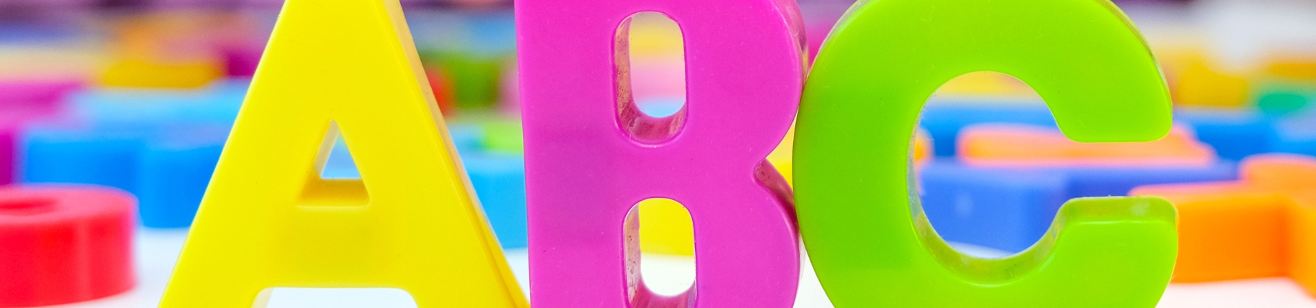 colourful plastic letters a, b, c 